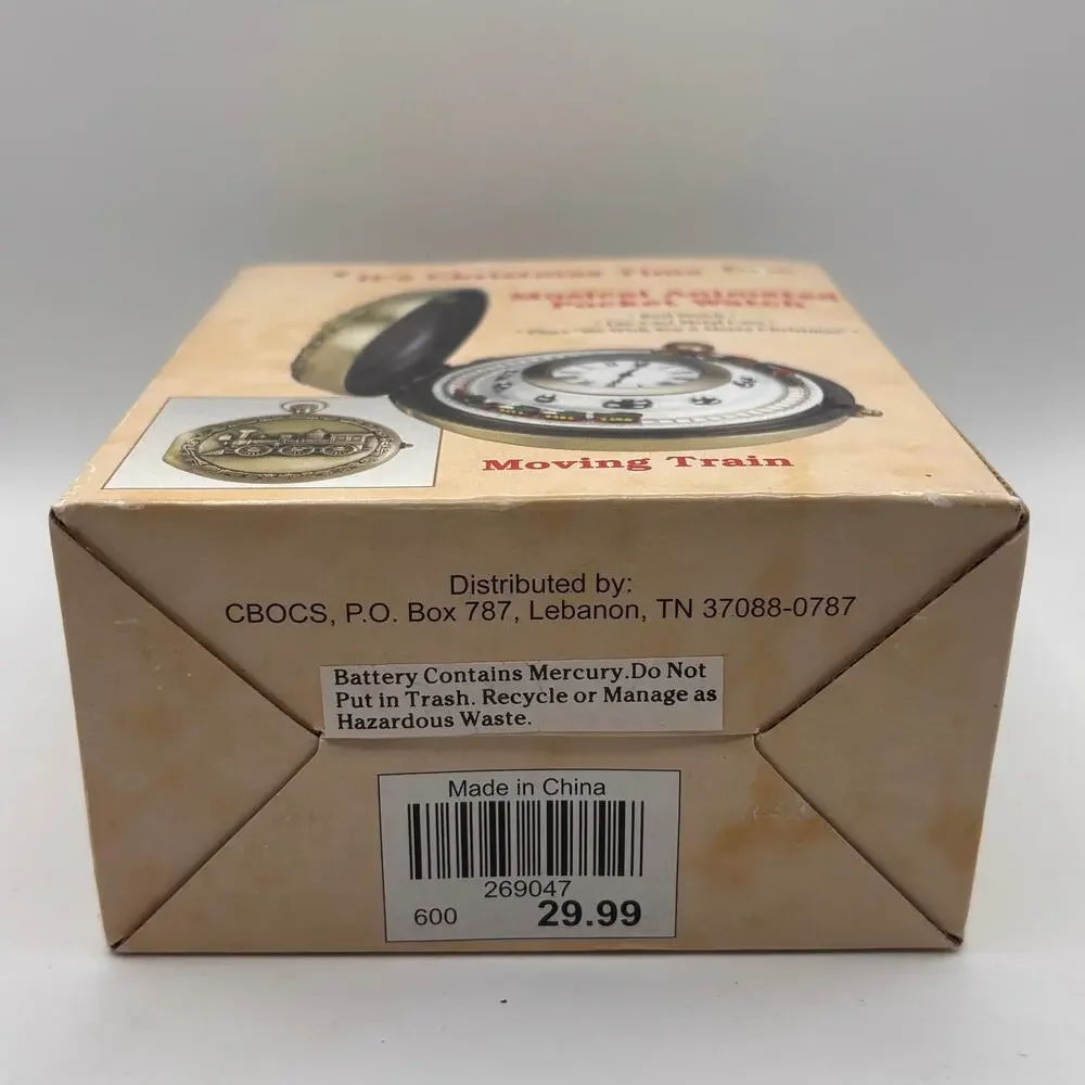 Mr. Christmas Musical Animated Train Die-Cast Pocket Watch VTG Gift Railroad NOS